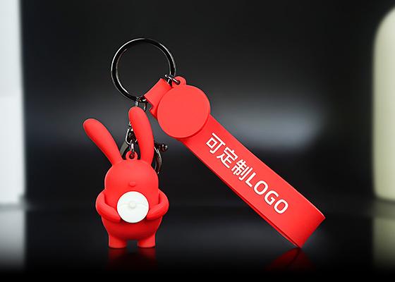 兔子軟膠公仔鑰匙扣定制