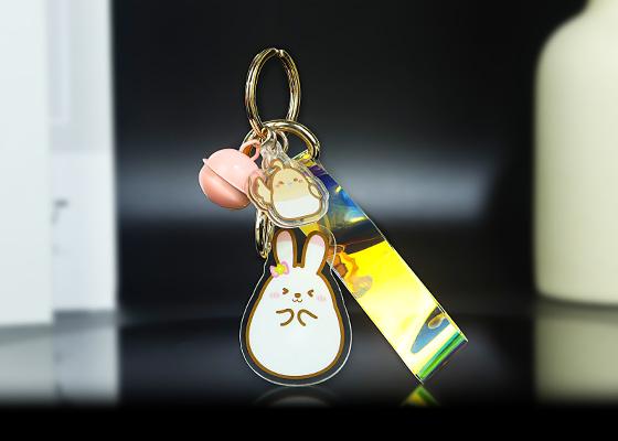兔子亞克力鑰匙扣掛件定制
