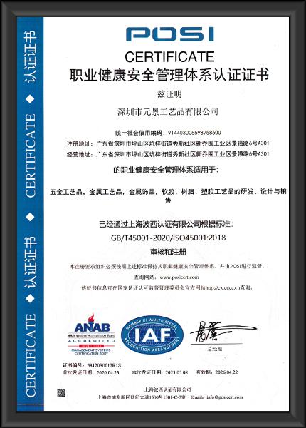 職業(yè)健康安全管理證書