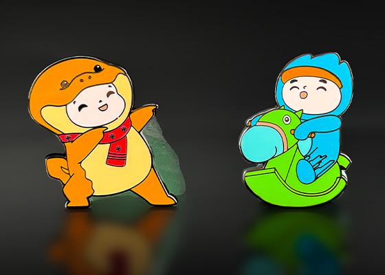 山娃娃和鯢寶寶金屬徽章定制