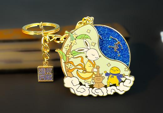 旋轉(zhuǎn)金屬琺瑯鑰匙扣定制