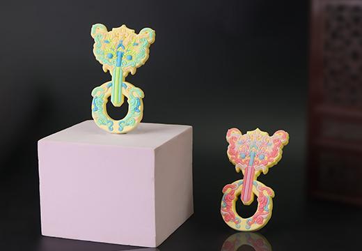 透雕龍鳳紋銅鋪首軟膠冰箱貼
