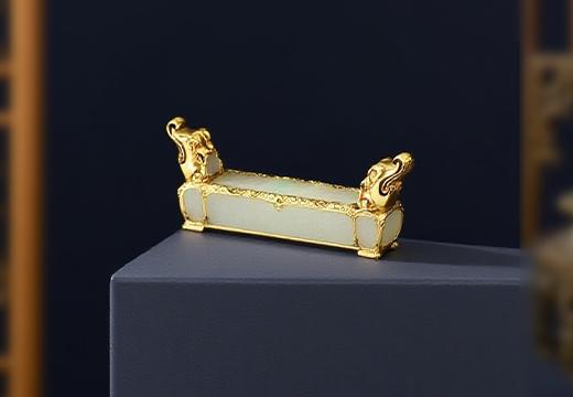 鎏金鑲玉銅枕冰箱貼定制