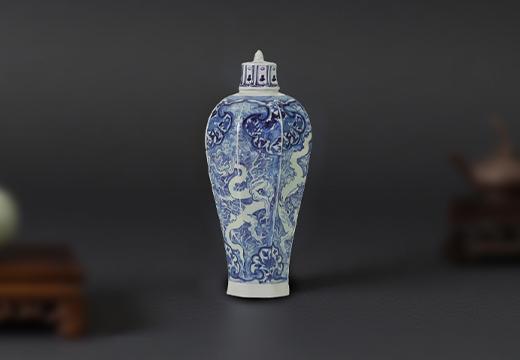 元青花海水紋樹脂冰箱貼定制