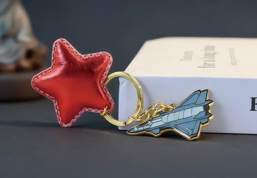 紅色航空金屬鑰匙扣定制